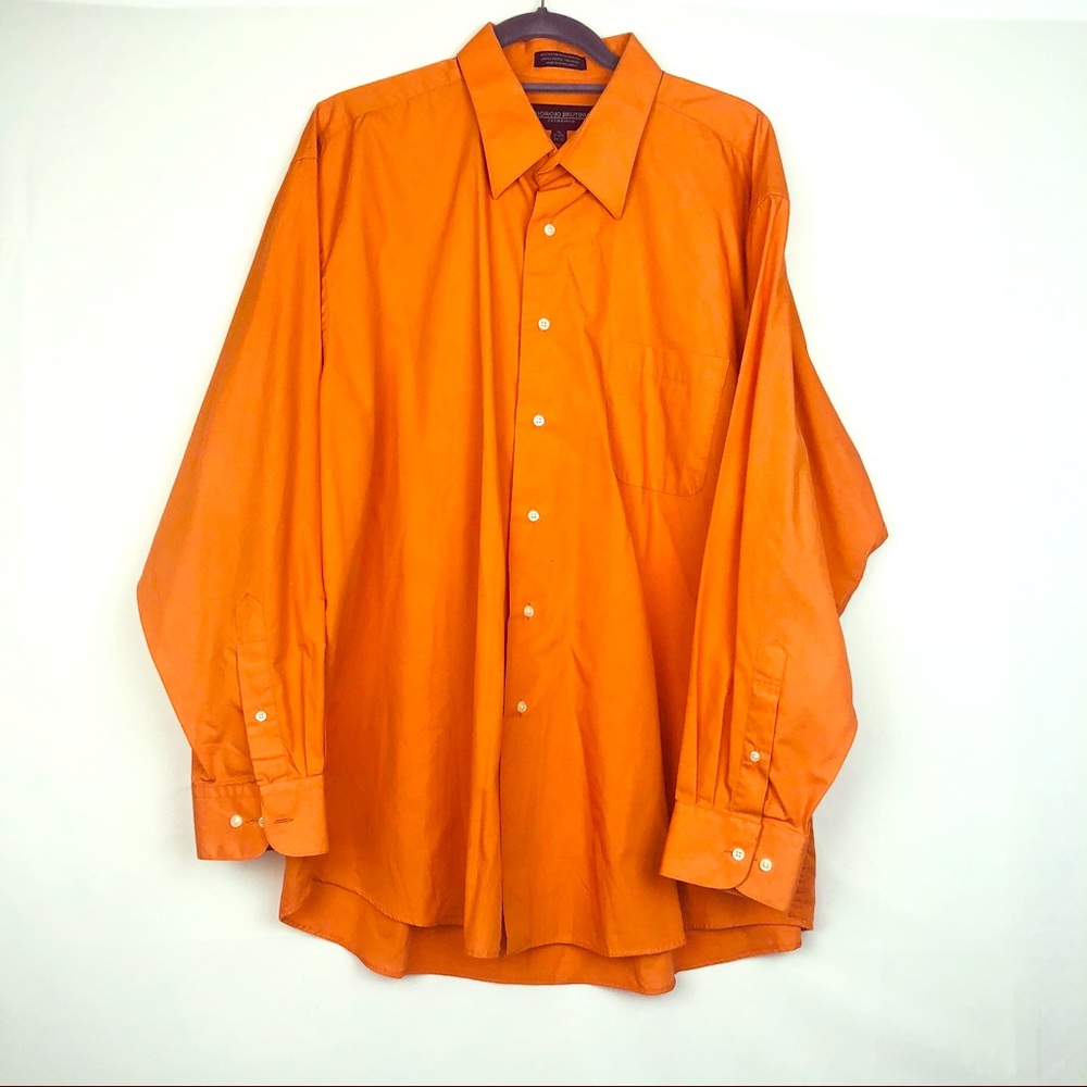 ♧Giorgio Brutini, Orange Button Down, Size XL